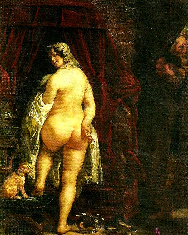 Jacob Jordaens konung kandaules av lydien visar sin gemal for gyges Spain oil painting art